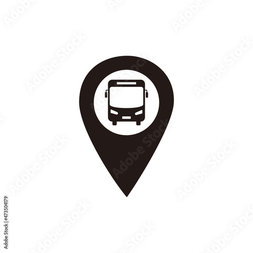 bus map pointer vector icon sign for mobile concept and web design
