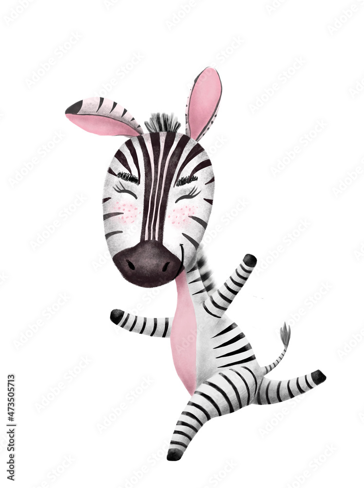 cute illustration zebra isolated white background cute illustration zebra isolated white background