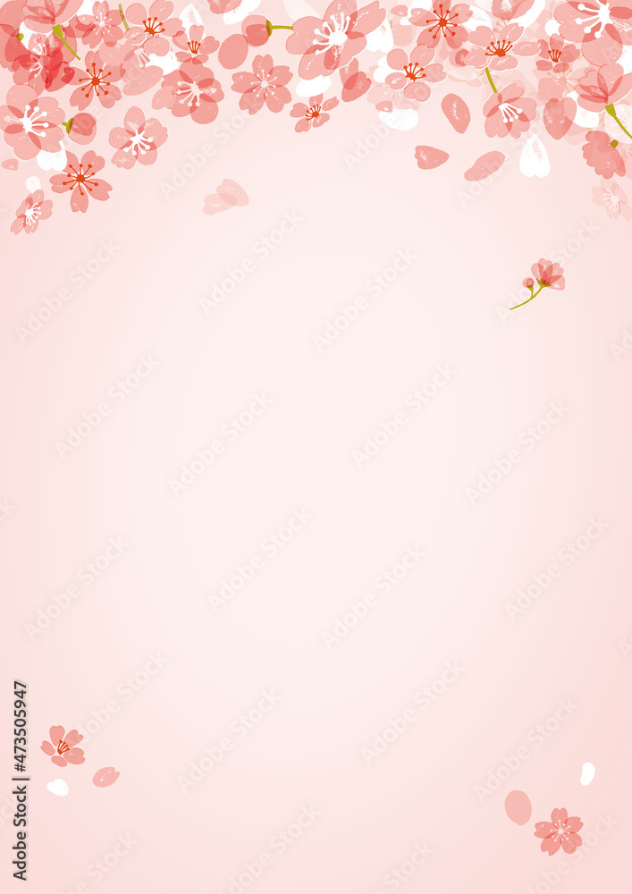 ピンクの桜フレーム春のバナーやチラシにピッタリ！