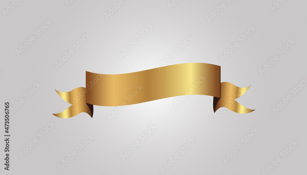 Set of golden ribbons vector.	