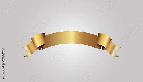 Set of golden ribbons vector.	
