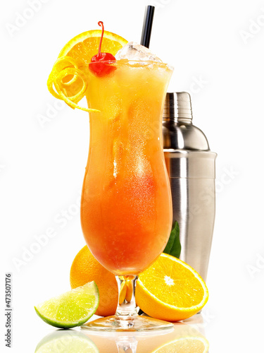 Sunrise Cocktail on white Background - Isolated