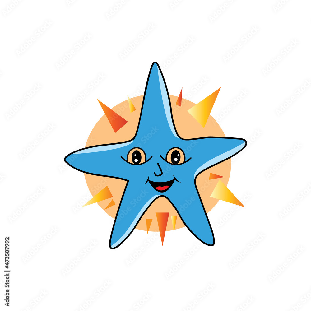 cartoon star happy cute vector design illustration