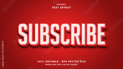 Subscribe Editable Text Effect