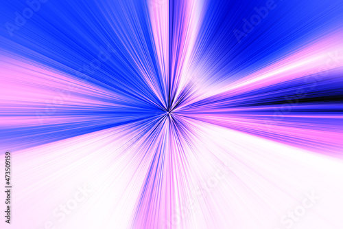 Abstract radial zoom blur surface of blue, lilac and white tones. Abstract lilac blue background with radial, radiating, converging lines.