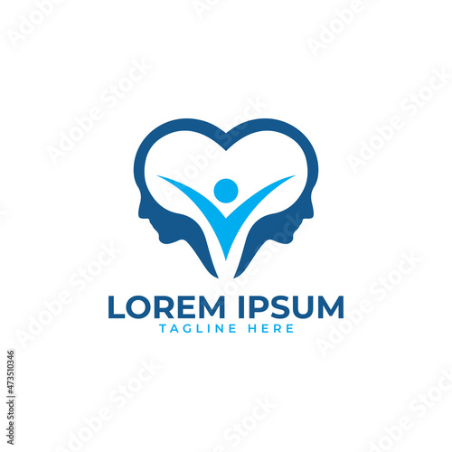 mental health logo design vector template for wellness company
