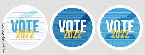 Vote 2022 Stamps. Flat vector logo.