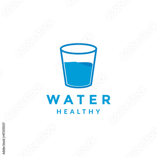 abstract blue water on glass logo symbol icon vector graphic design illustration idea creative