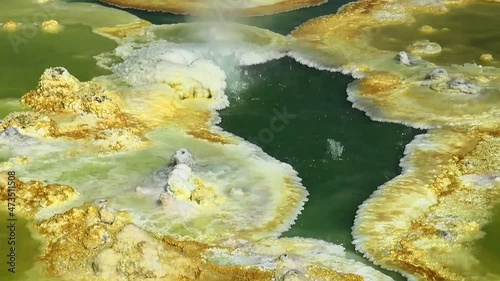 Inside the explosion crater of Dallol volcano, Danakil Depression, Ethiopia photo