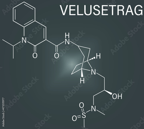 Velusetrag gastroparesis drug molecule. Skeletal formula.	 photo