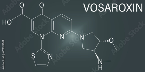 Vosaroxin cancer drug molecule. Skeletal formula. Chemical structure