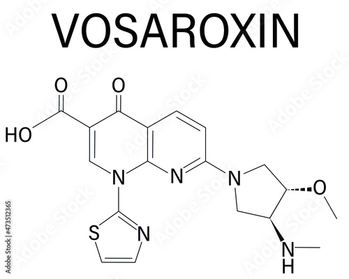 Vosaroxin cancer drug molecule. Skeletal formula.	 Chemical structure