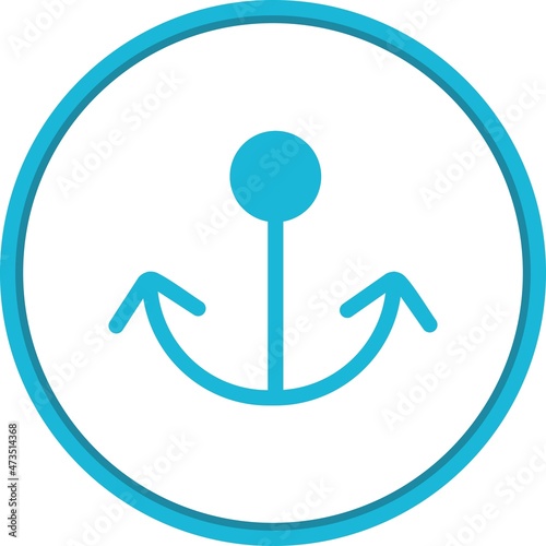 Ship Hook Flat Circle Vector Icon Design