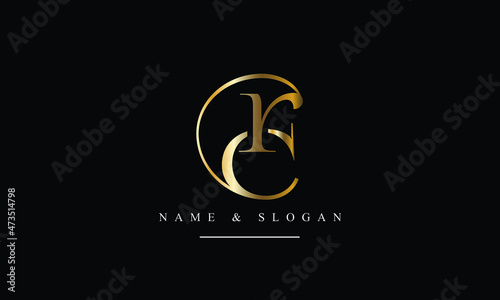 RC, CR, R, C abstract letters logo monogram