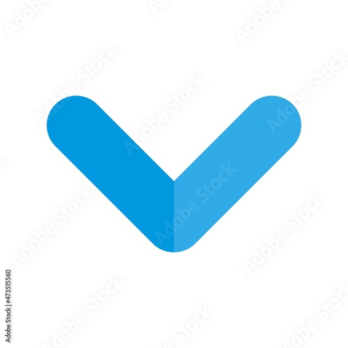 Point Down Flat Light Vector Icon Design