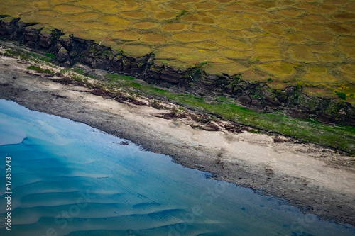 Lena river in Yakutia near Tiksi in tundra photo
