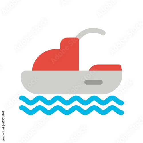 Ski Jet Flat Vector Icon Design