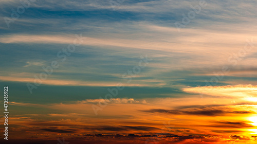Beautiful sunset sky. Natural background. © Sergey Fedoskin