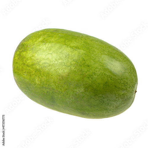 fresh green long watermelon isolated on white background