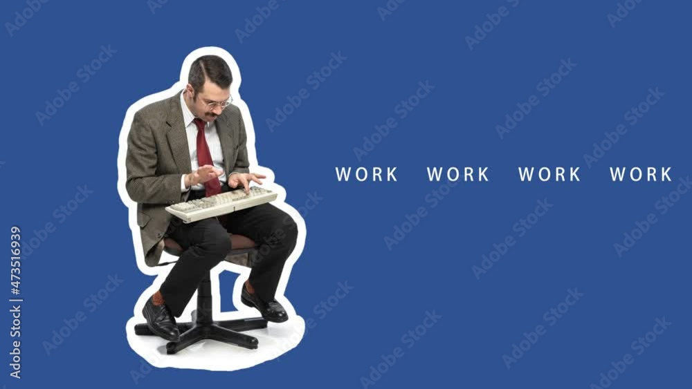 custom made wallpaper toronto digitalFunny man typing text on a computer keyboard. Freelancer or office worker writing letters, using internet at home. 4k stop motion video, 2D animation. Business concept