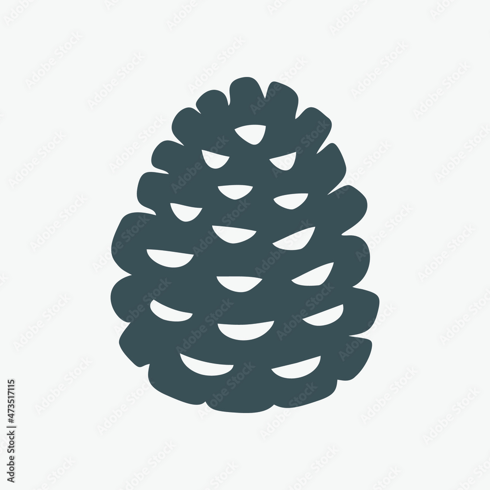 Pinecone quality vector illustration cut