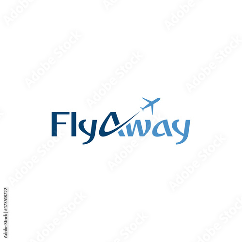 FlyAway logo lettering design template logo for travel business