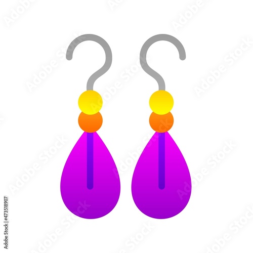 Earring Flat Gradient Vector Icon Design