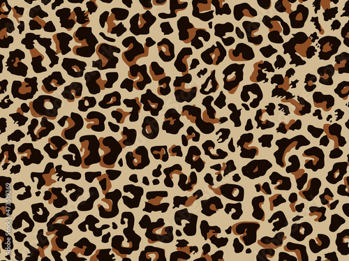 Leopard skin spots seamless pattern. Print on fabric and clothing. Vector illustration