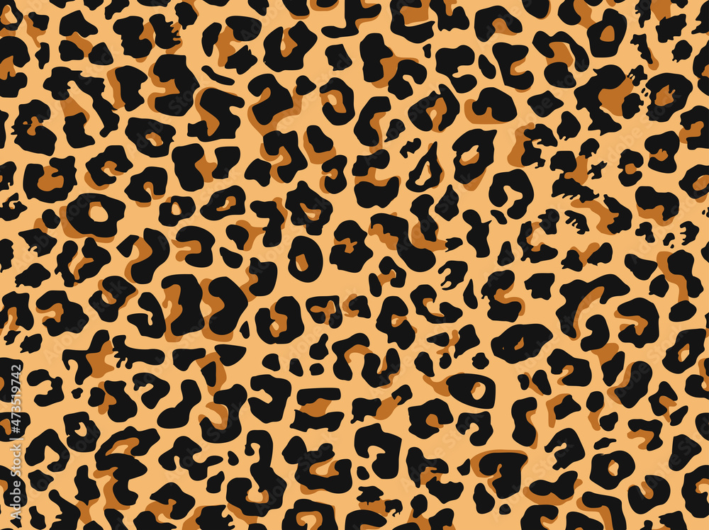 Leopard skin spots seamless pattern. Print on fabric and clothing. Vector illustration Leopard skin spots seamless pattern. Print on fabric and clothing. Vector illustration