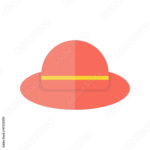 Summer Hat Flat Light Vector Icon Design