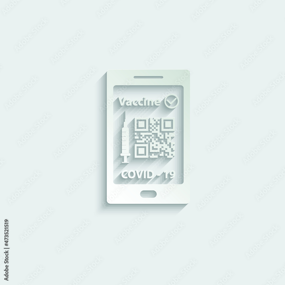 corona virus vaccination passport. smartphone app vaccin certificate covid 19 icon vector corona virus vaccination passport. smartphone app vaccin certificate covid 19 icon vector