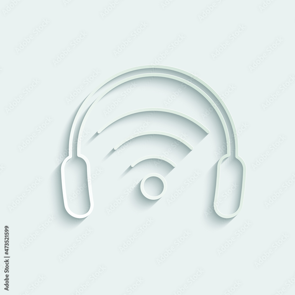 headphones icon with wi fi sign vector icon headphones icon with wi fi sign vector icon