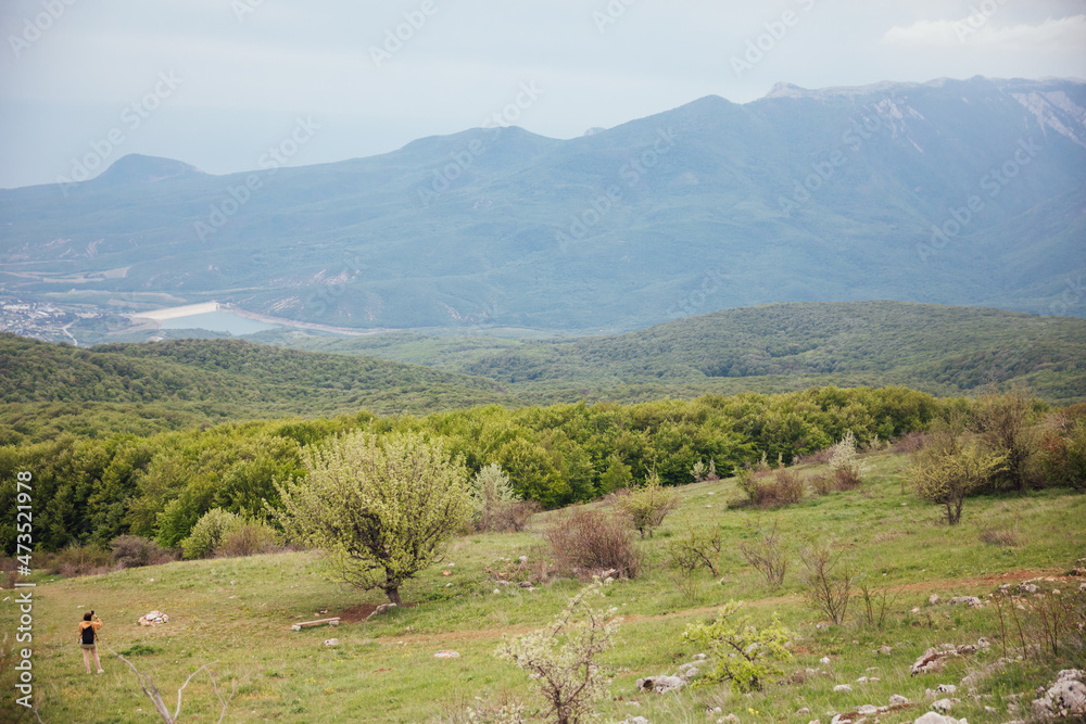 beautiful landscape on top of the mountain view of the forest and sky beautiful landscape on top of the mountain view of the forest and sky