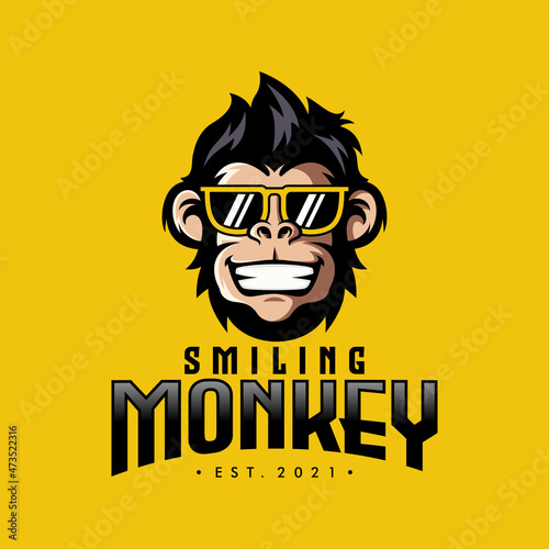 Obraz na plátne Monkey mascot logo vector