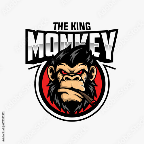 awesome monkey logo vector illustration