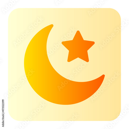 tar And Crescent Moon gradient icon