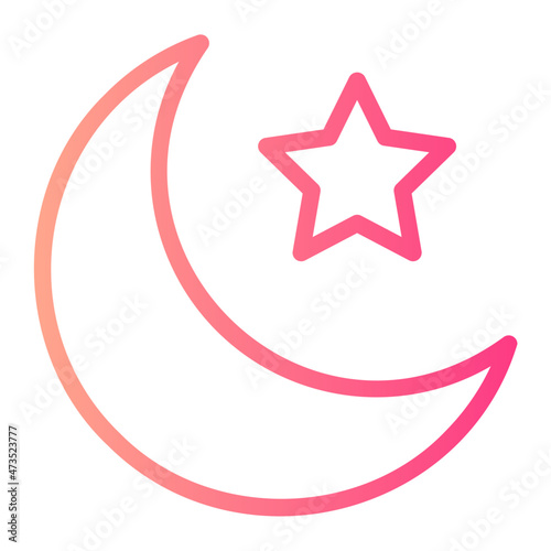 tar And Crescent Moon gradient icon
