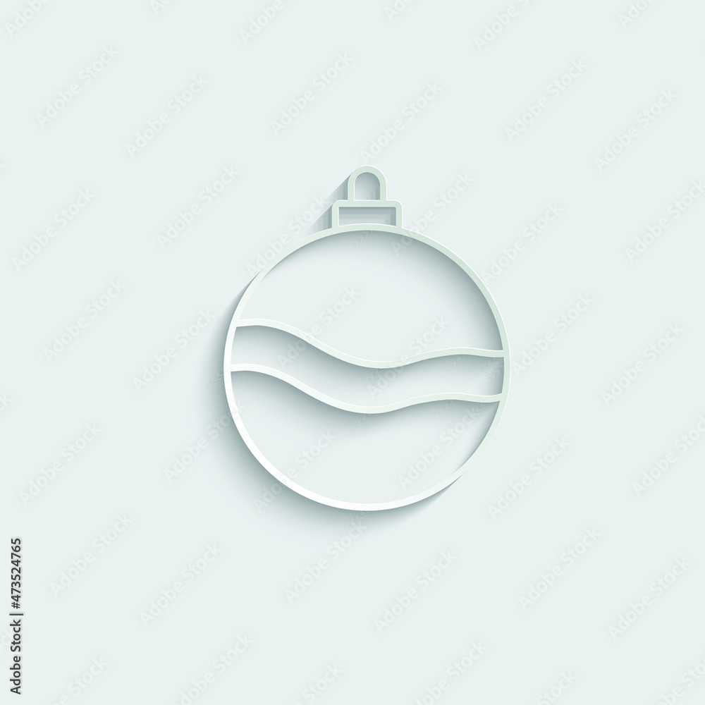 paper christmas ball icon vector happy new year paper christmas ball icon vector happy new year