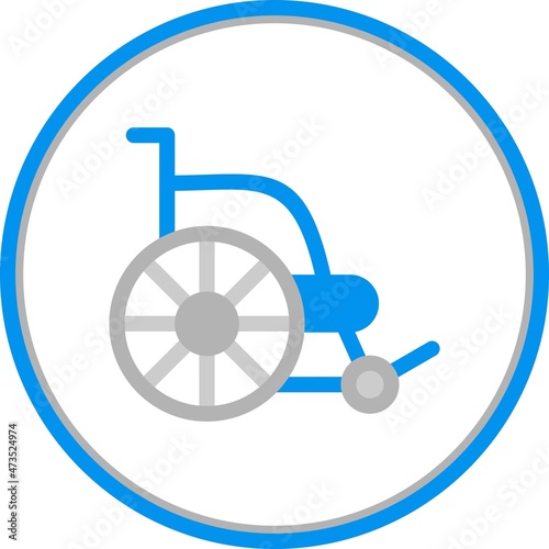 Wheelchair Flat Circle Vector Icon Design