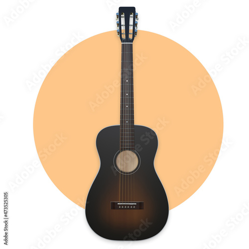 guitar front 3d rendering illustration