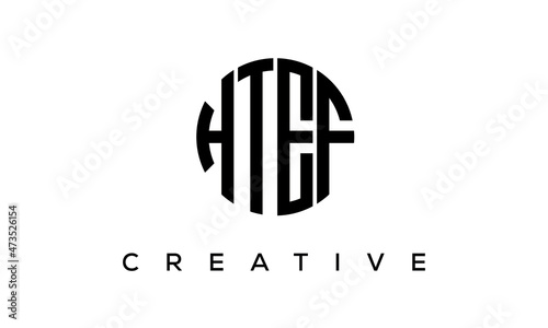 Letters HTEF creative circle logo design vector, 4 letters logo