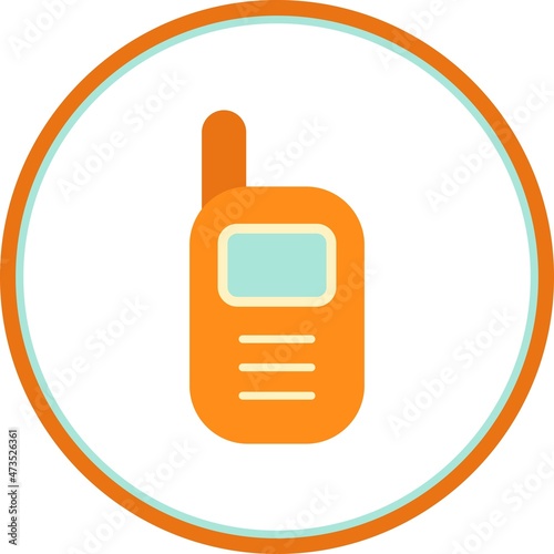 Walkie Talkie Flat Circle Vector Icon Design