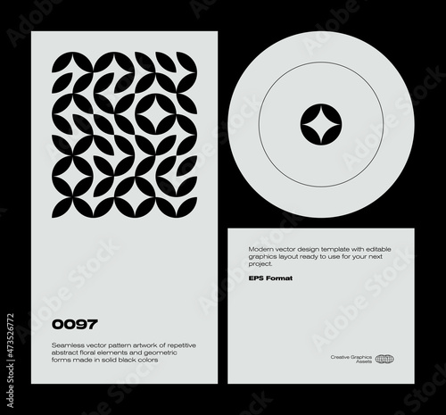Neomodern Poster Design Layout With Abstract Vector Geometric Shapes