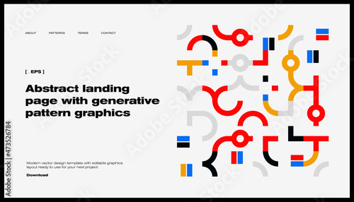 Brutalist Poster Design Template With Abstract Geometric Shapes