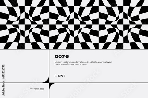 Brutalist Poster Design Template With Abstract Geometric Shapes