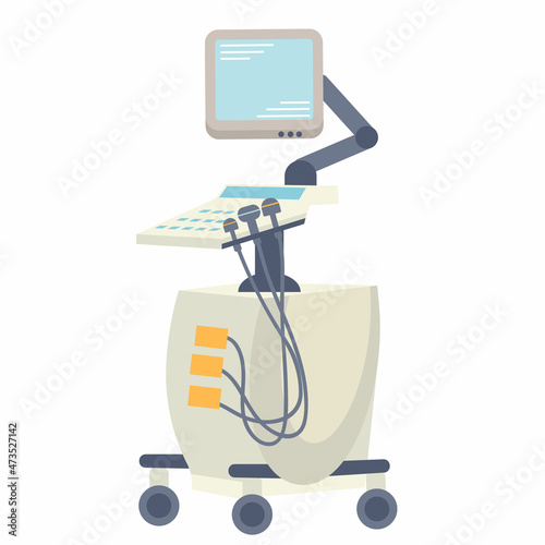 ultrasound machine, medicine, flat style vector