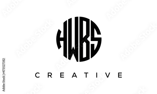 Letters HWBS creative circle logo design vector, 4 letters logo