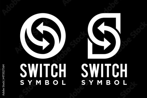 Initial Letter S Switch, Hexagon with Arrows Path Traffic Swap Exchange logo
