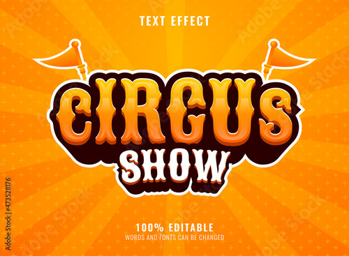 funny circus show text effect with flag