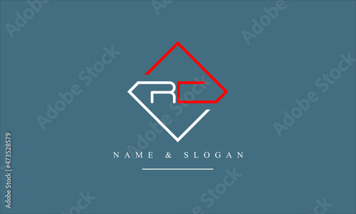 RC, CR, R, C abstract letters logo monogram